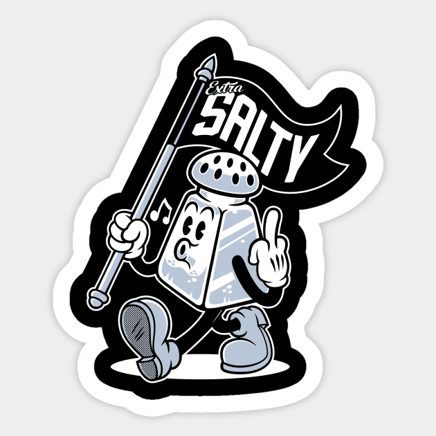 Extra Salty - Vintage Cartoon - Sassy - Rude - Flipping the Bird Sticker by Nemons